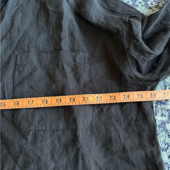 jenni kayne Black Linen Front Pocket Boxy Relaxed Fit Logan Blouse Size Large - Picture 9 of 13